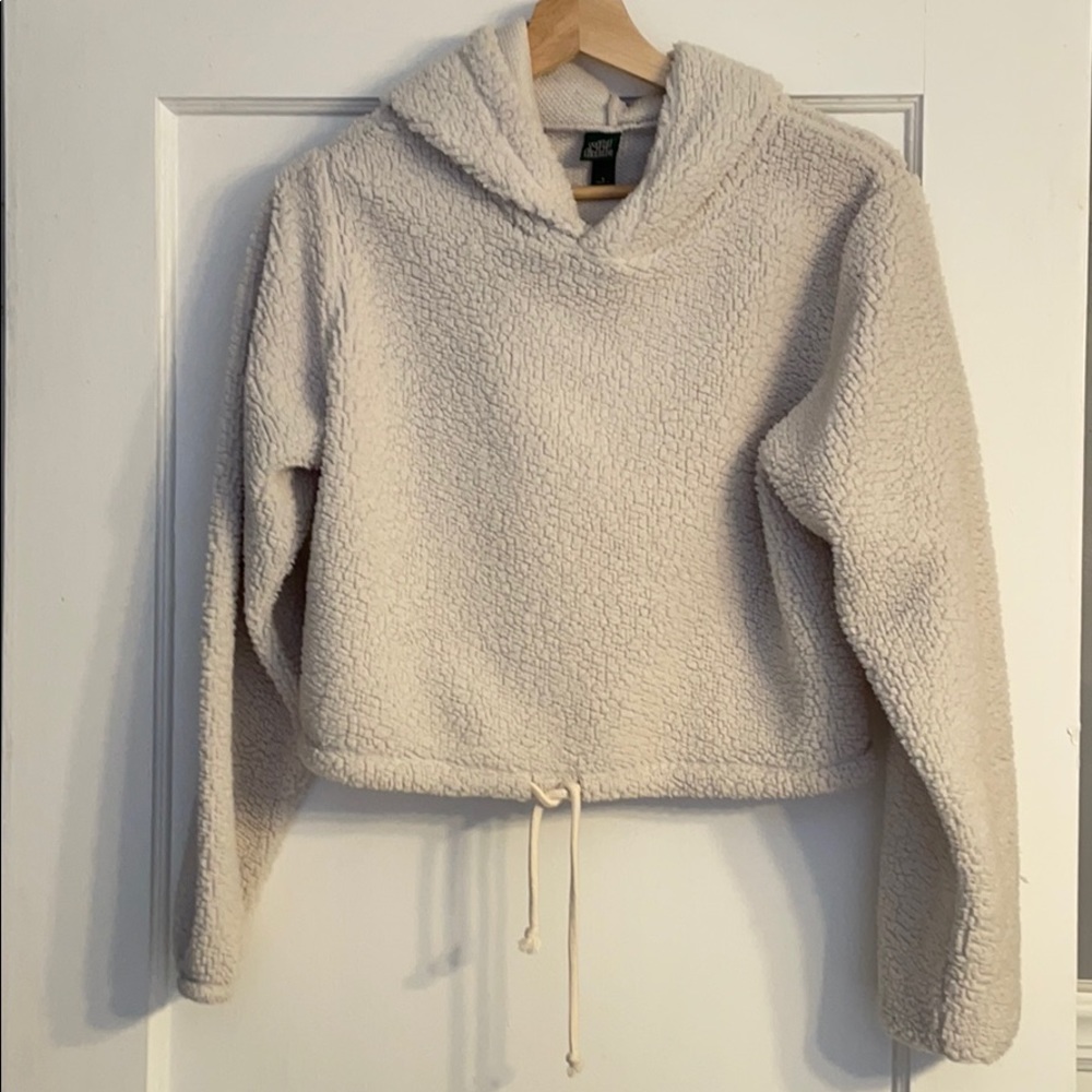 Sherpa Cropped Hoodie Sweatshirt